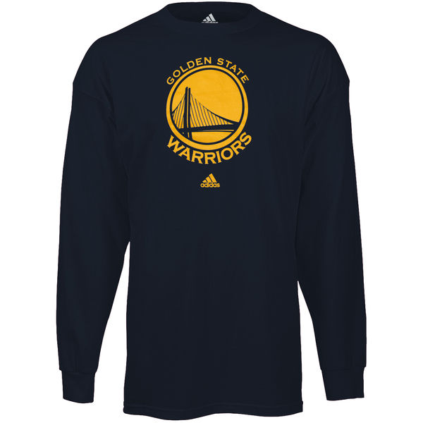 NBA Men Golden State Warriors Navy Blue Prime Logo Long Sleeve Tshirt